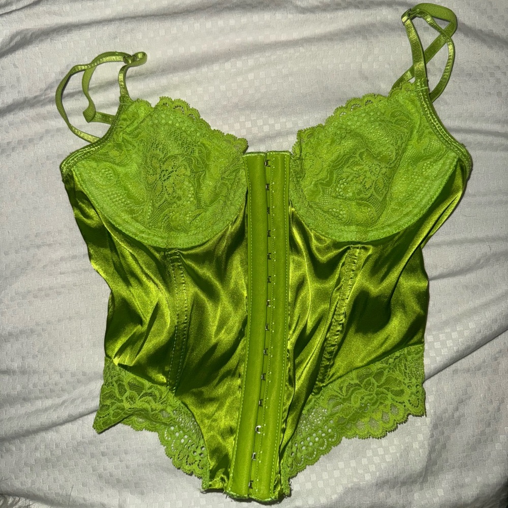 Lime Green corset styled top. size extra small, great condition
